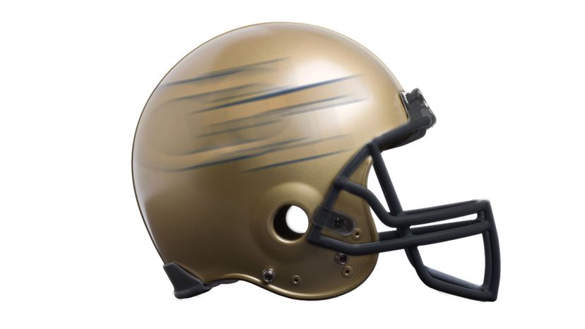 football helmet side view gold