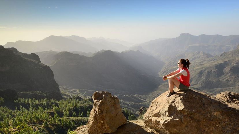 Woman solo hike