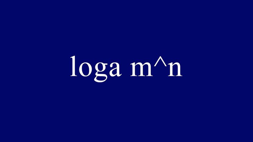 loga m^n = n x loga m
