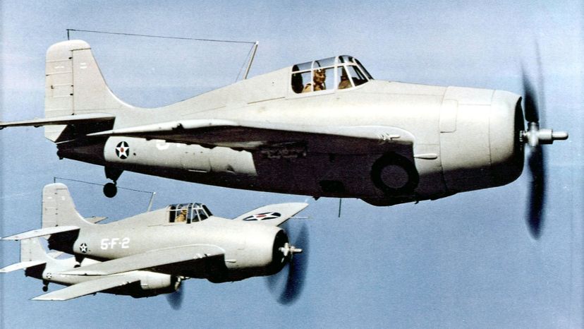 5 F4F-3_Wildcats_of_VF-5_in_flight_c1941