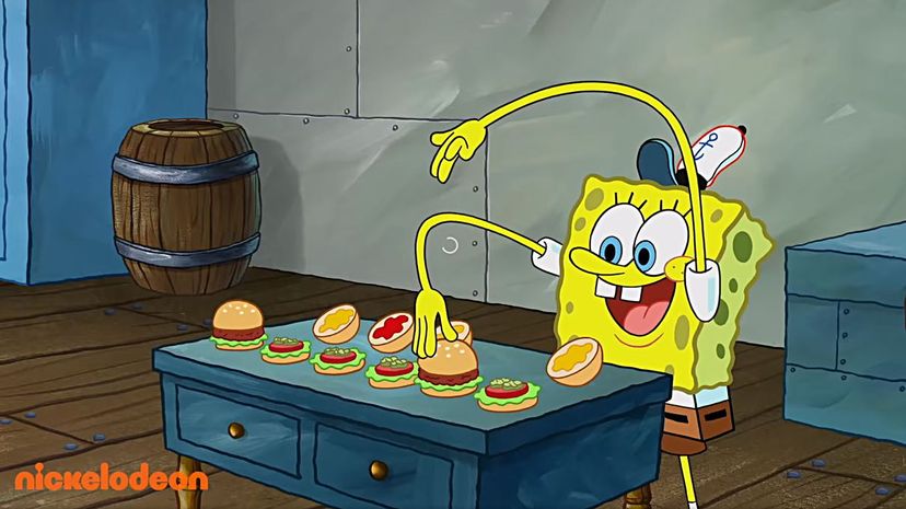 Spongebob makes Krabby Patties
