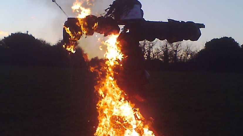 A Guy being burnt