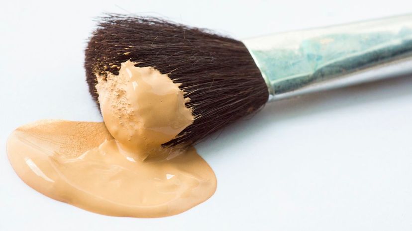 Liquid Foundation Cream Smear and Brush