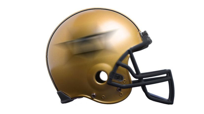 football helmet side view gold