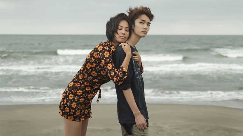 Young couple on beach