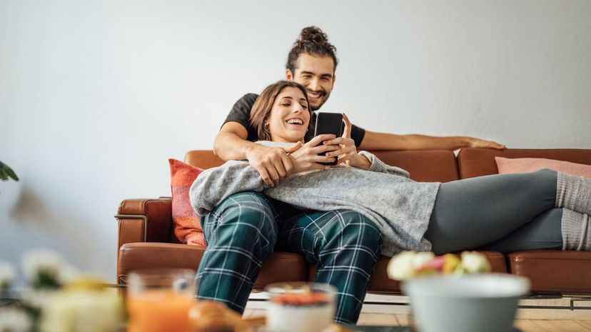 Couple on sofa