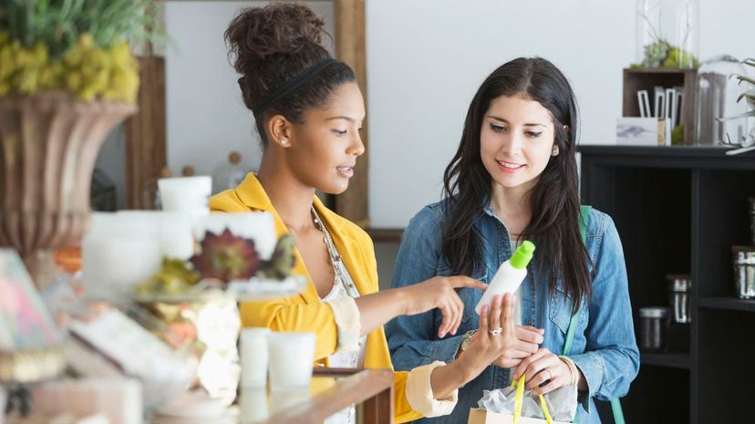 Young women in retail shop