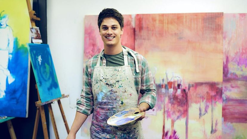 Cute male painter