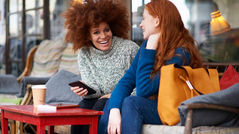 Friends Gossiping at Coffee Shop