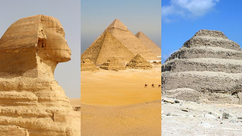 Great Sphinx of Giza, Great Pyramid of Giza and Saqqara - Giza