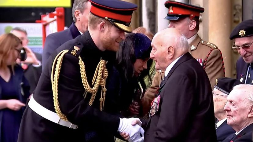 Prince Harry shakes hands