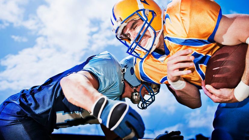 Football players playing football