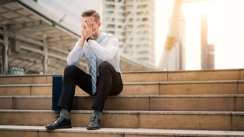 Young man crying