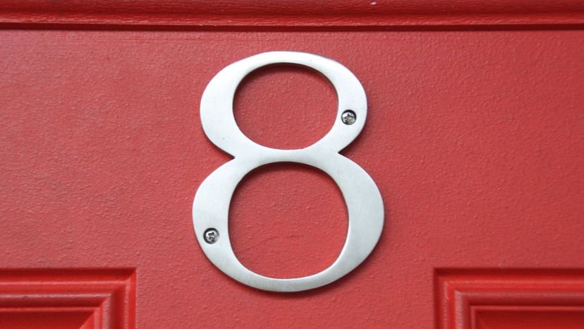 Number 8 on door