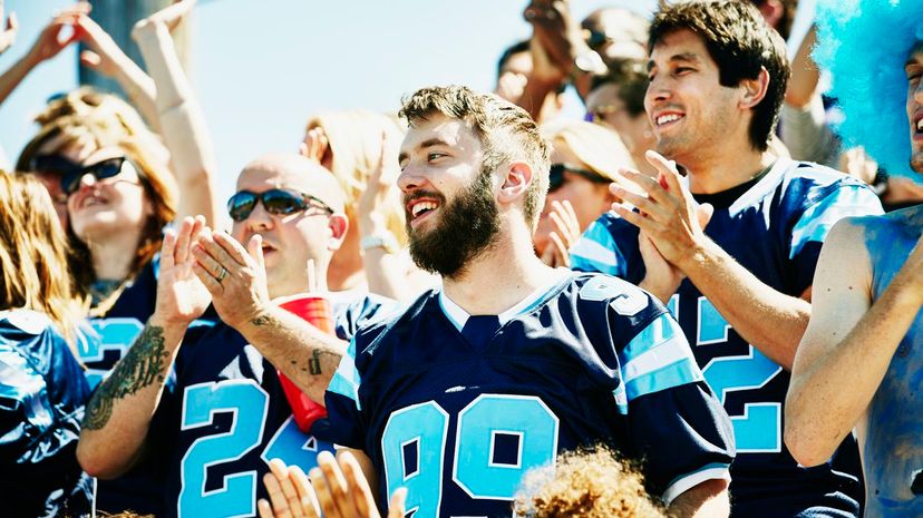 crowd of celebrating football fans