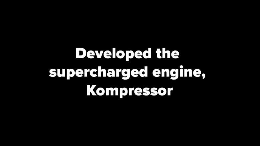 developed the supercharged engine, Kompressor