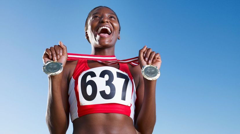 Athlete with medals