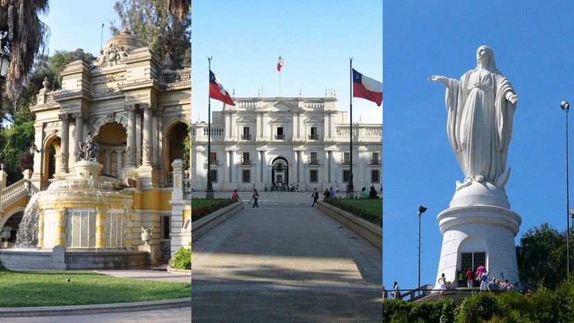 Santa Lucia Hill, La Moneda Palace and San Cristobal Hill - Santiago