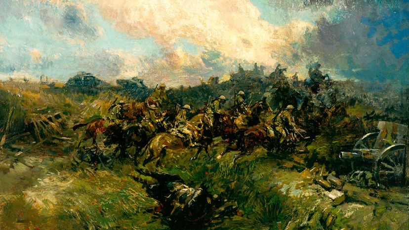 Alfred_Theodore_Joseph_Bastien_-_Cavalry_and_Tanks_at_Arras