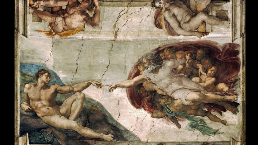 The creation of Adam by Michelangelo