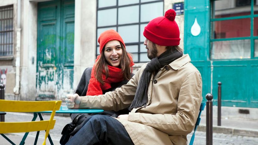 Young Couple Outside Winter