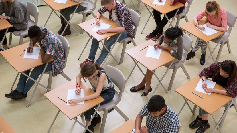 Students taking test