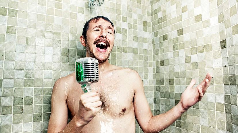 Man Singing in Shower