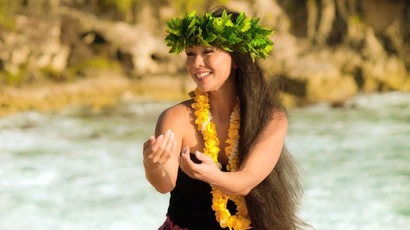 Hawaiian Hula Dancer on the Beach of Kauai