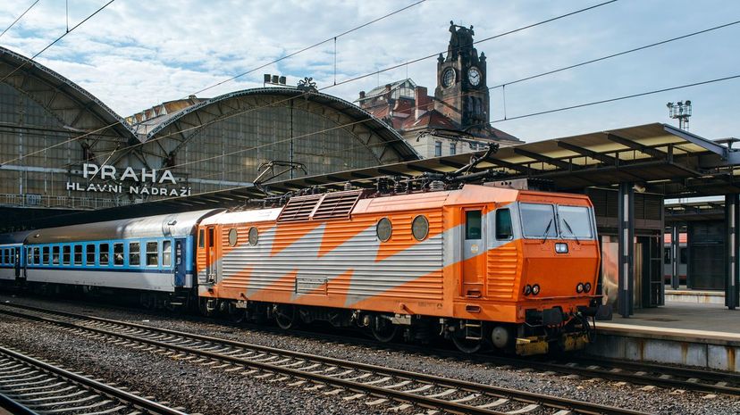 Train cars at station