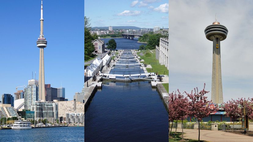CN Tower, Skylon Tower and Rideau Canal - Ontario