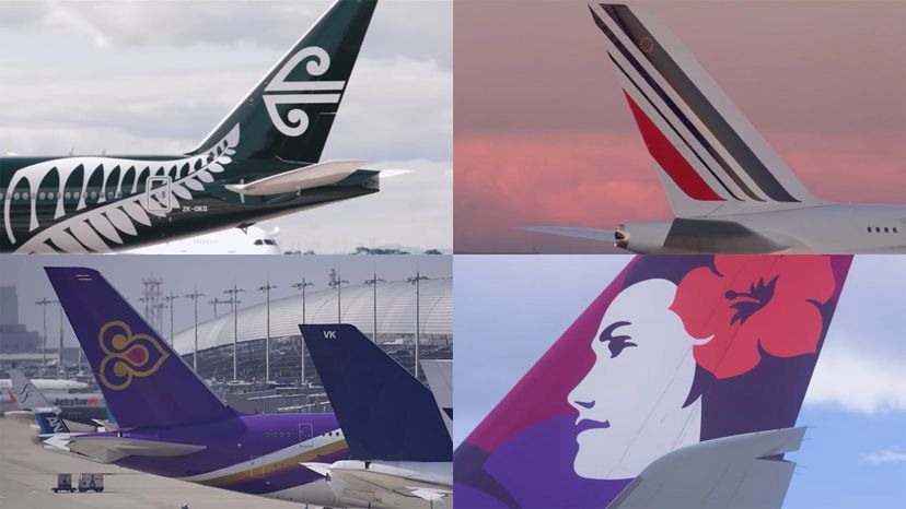 Você pode identificar todas as companhias aéreas apenas pelo logo na cauda?
