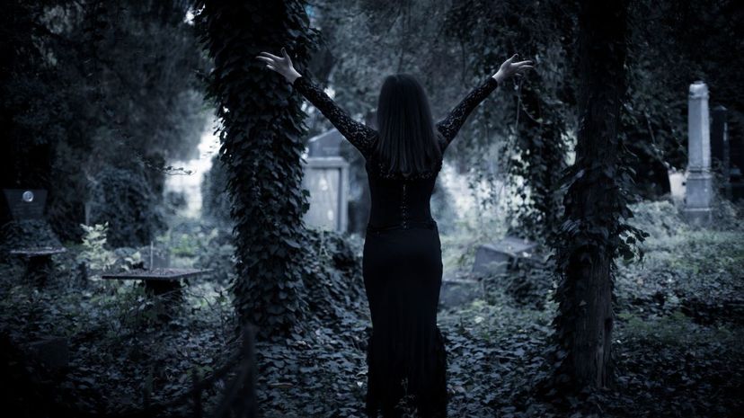 Goth Girl in Cemetary