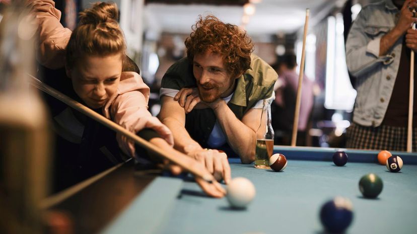 Friends Playing Pool