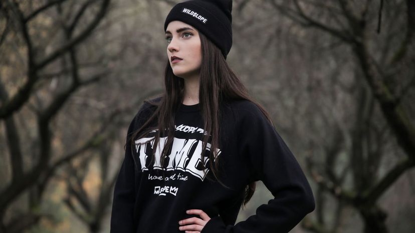 black sweater