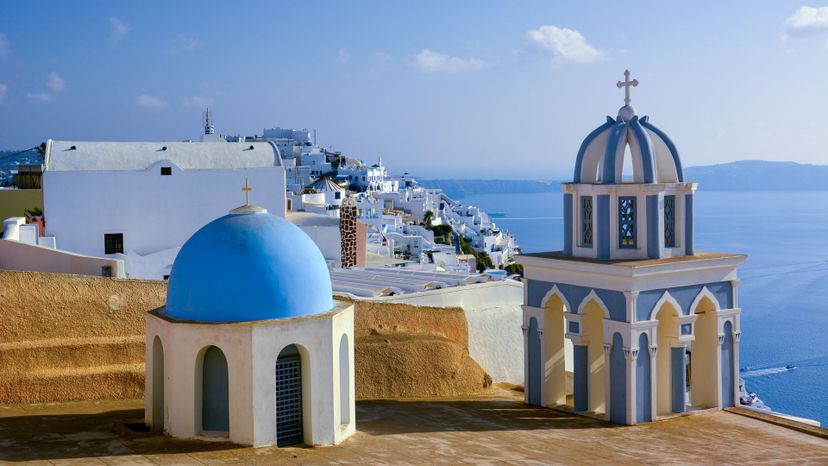 Blue-domed church