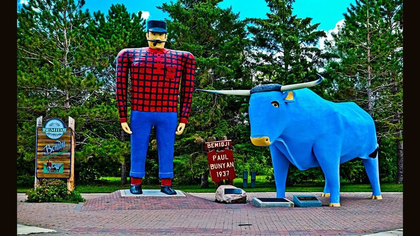 Paul Bunyon and Babe the blue ox