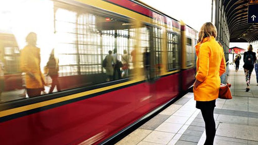 Woman Waiting for Train