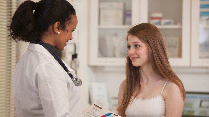 Teen girl at doctor's