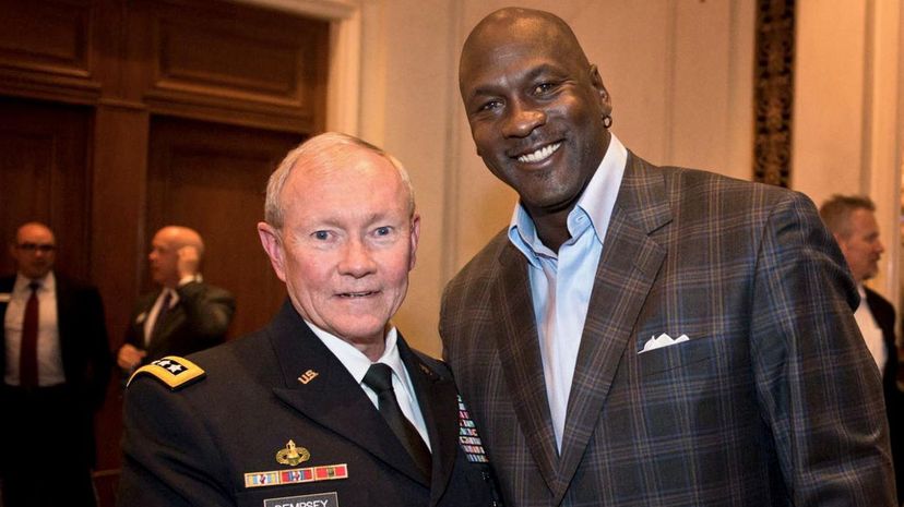 Michael Jordan and Army Gen. Martin E. Dempsey