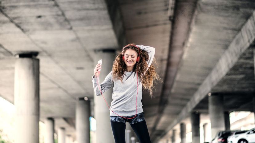 Girl listening to music