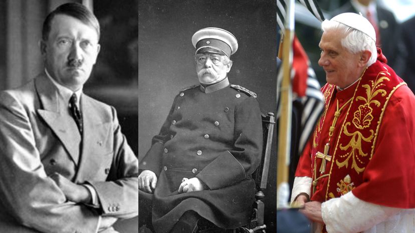 Adolf Hitler, Otto Von Bismarck, and Pope Benedict XVI
