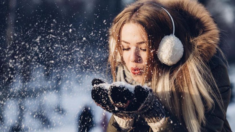 Woman in snow