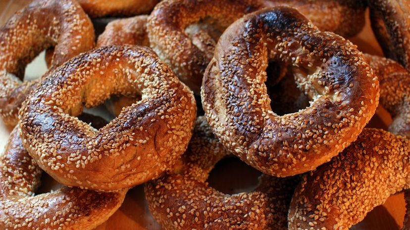 Montreal style sesame seed bagels