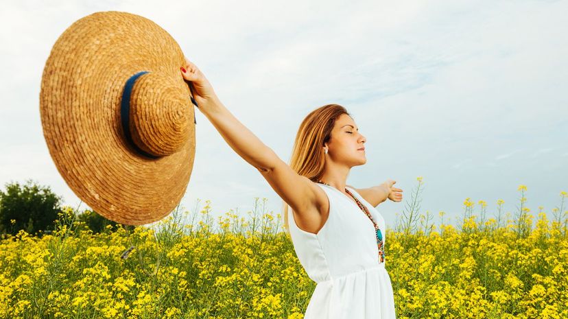 Woman with outstretching arms