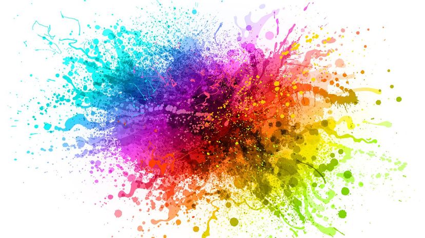 Rainbow paint splash