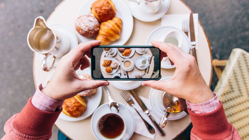 Photographing breakfast