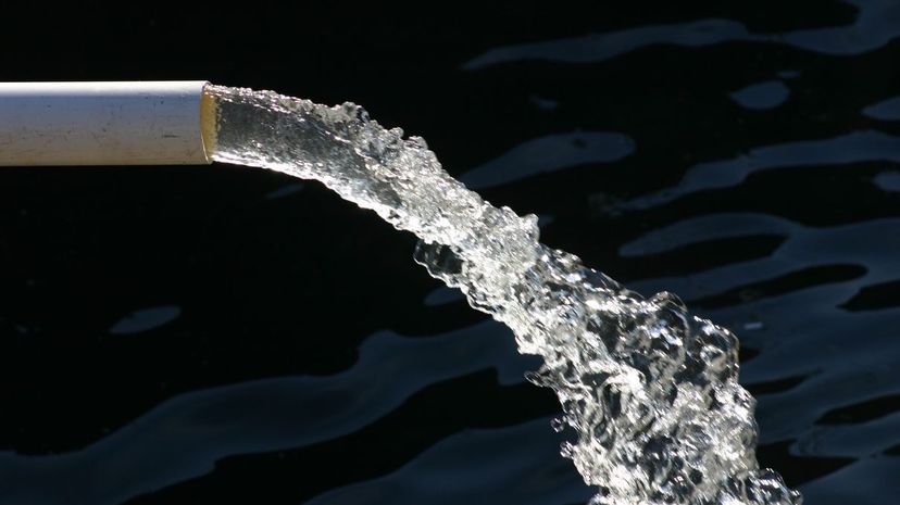 pipe with pouring water