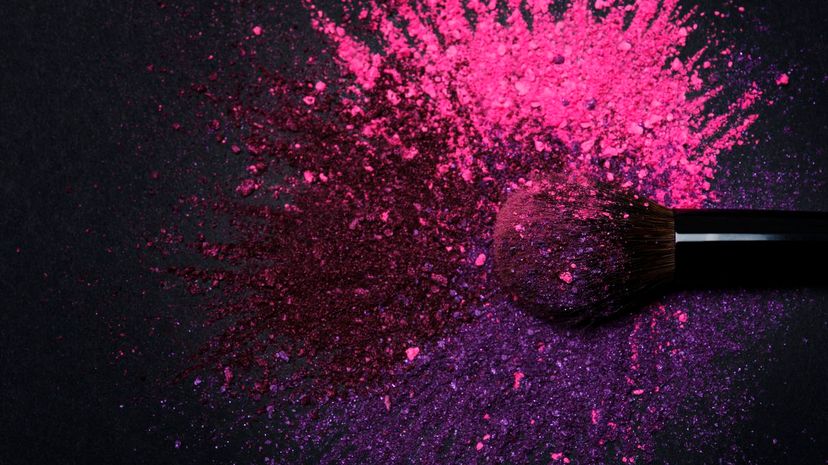 Make-Up Brush Amidst Explosion of Eyeshadow Colors