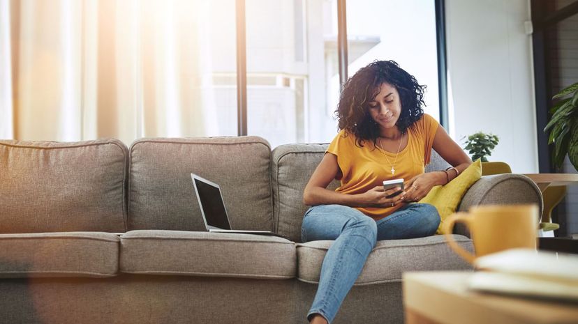 Woman Chilling on Couch