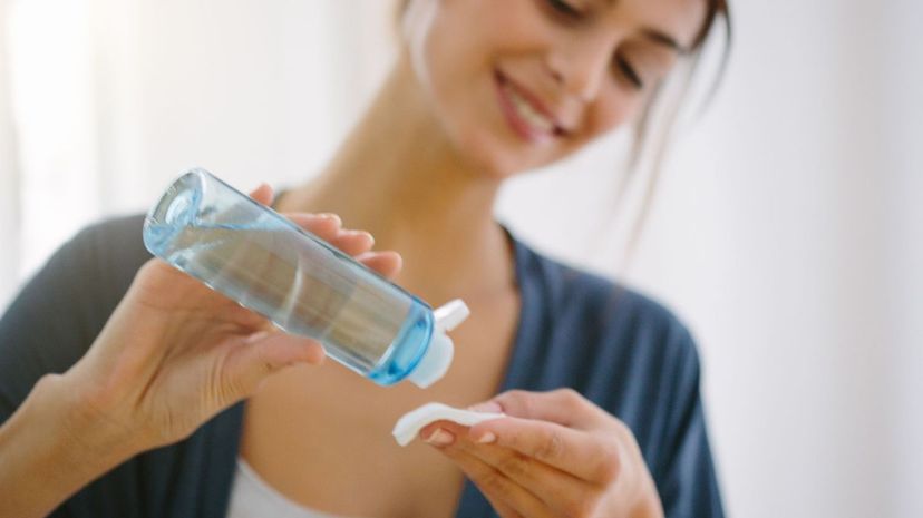 Young woman doing her beauty routine